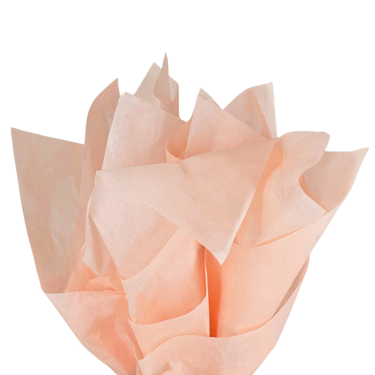 Plain tissue paper peach, fan arrangement, 17gsm – size 50x75cm