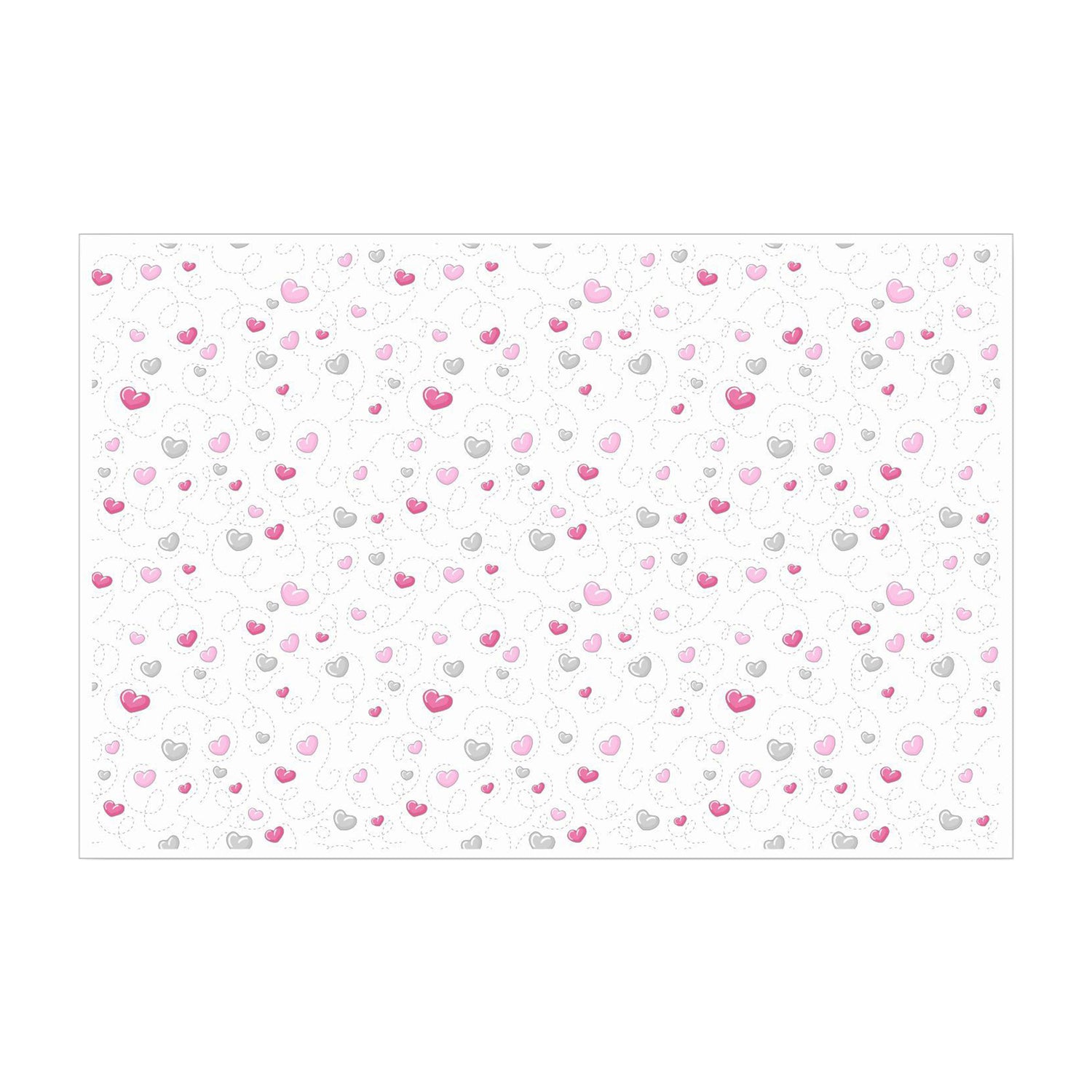 Tissue paper Pink Heart Trails, open sheet, 17gsm – size 50x75cm
