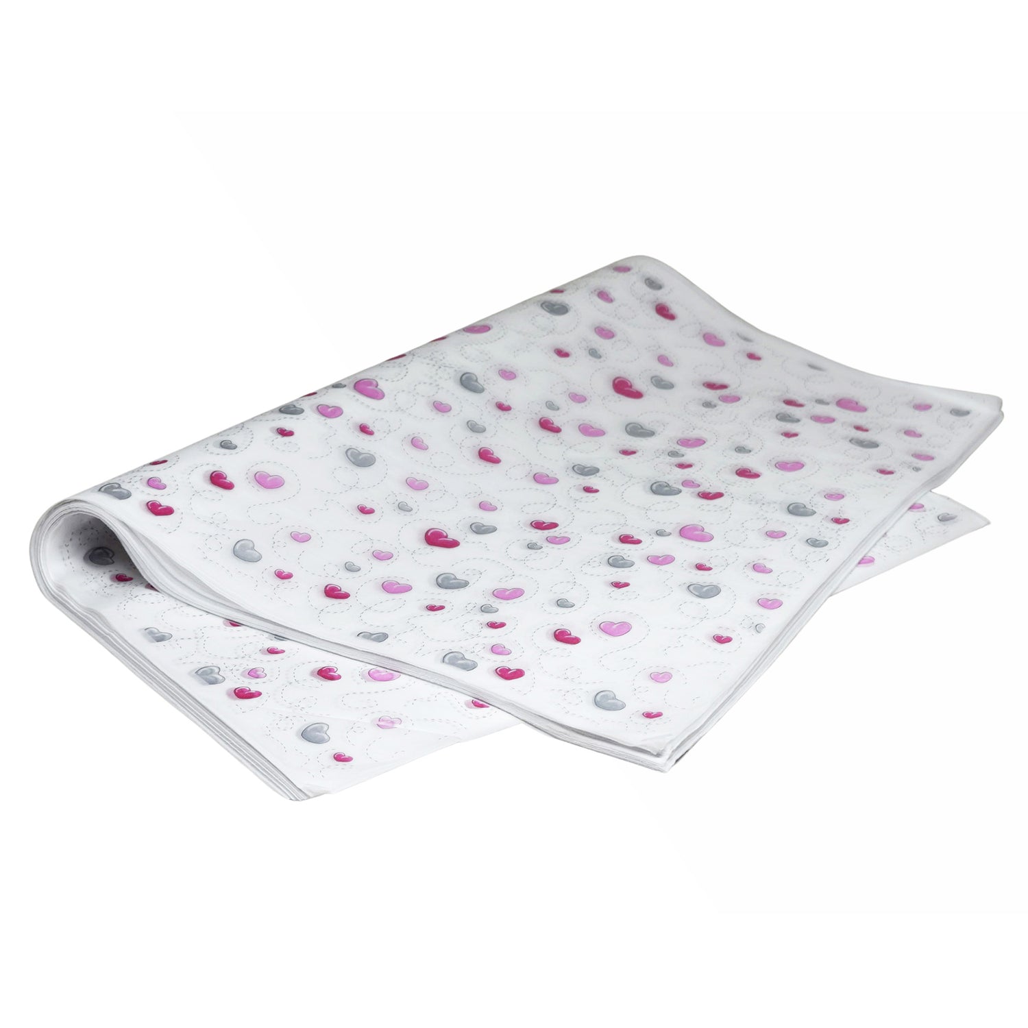 Tissue paper Pink Heart Trails, ream of folded sheets 17gsm – size 50x75cm