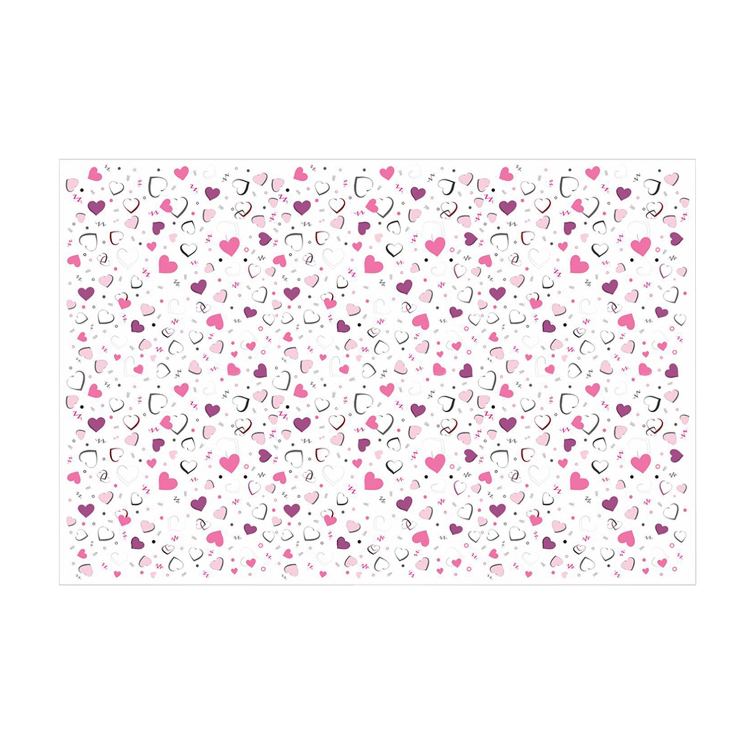 Tissue paper Pop Hearts, open sheet, 17gsm – size 50x75cm