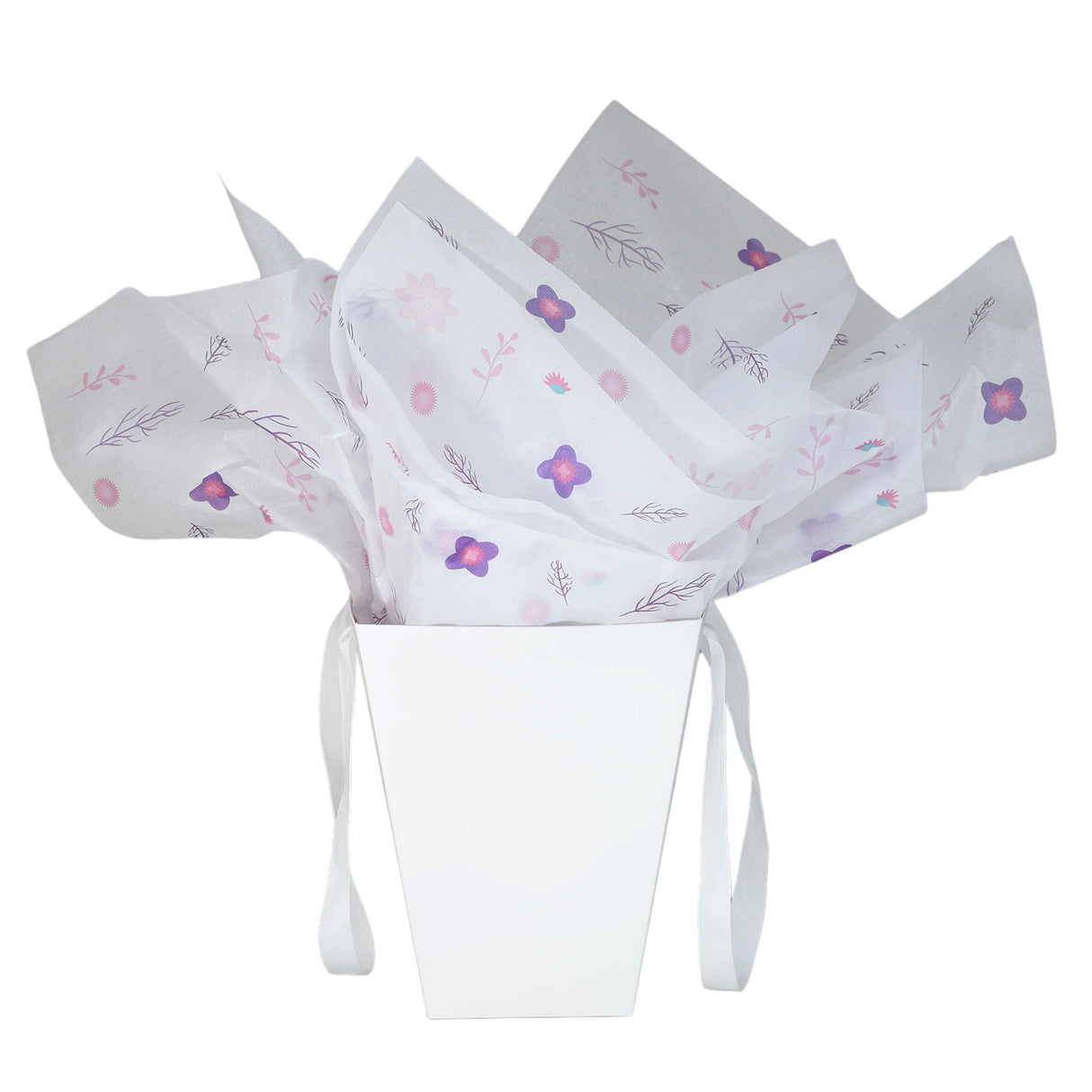Tissue paper Purple Bloom, placed in a paper bag, 17gsm – size 50x75cm