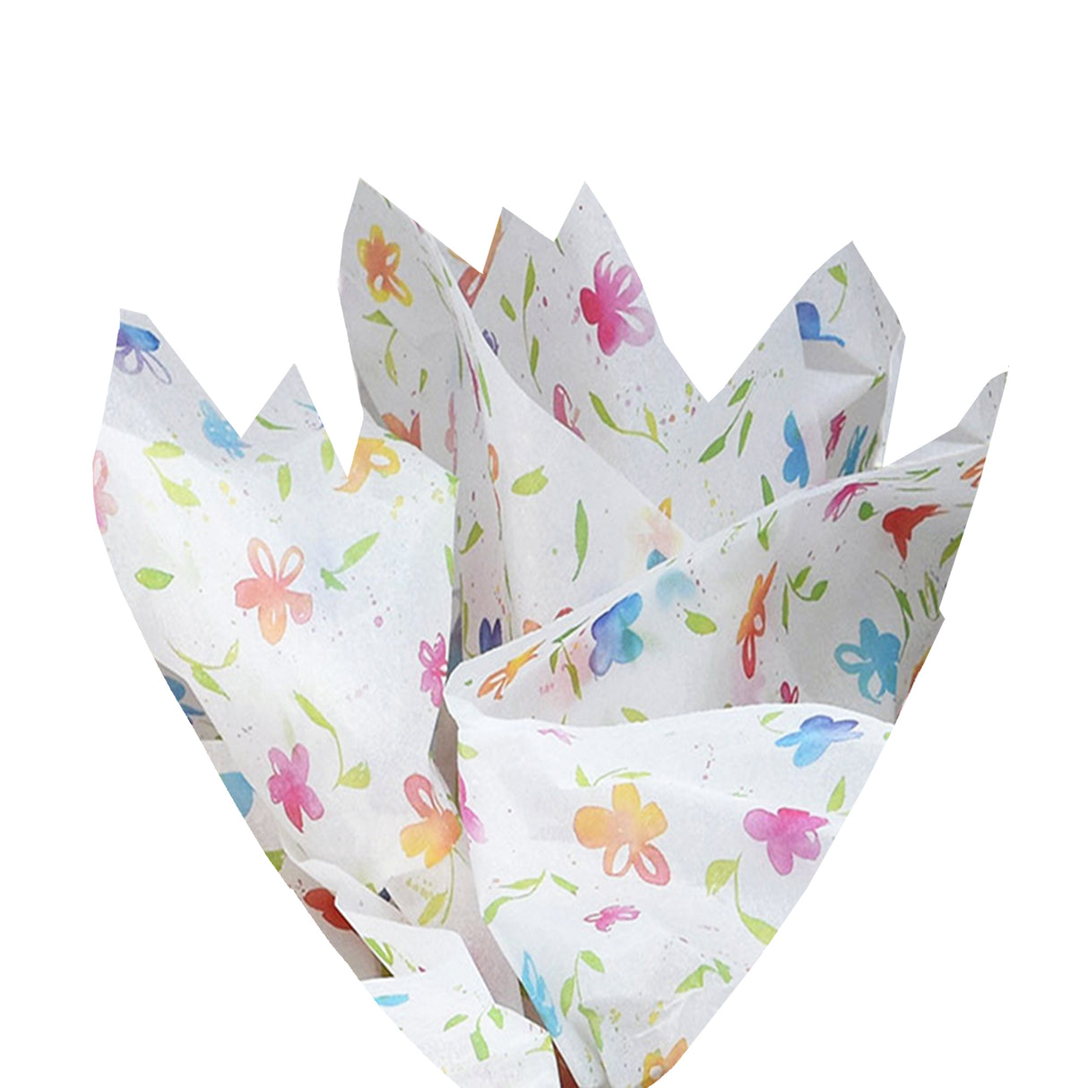 Tissue paper Rainbow Garden, fan arrangement, 17gsm – size 50x75cm