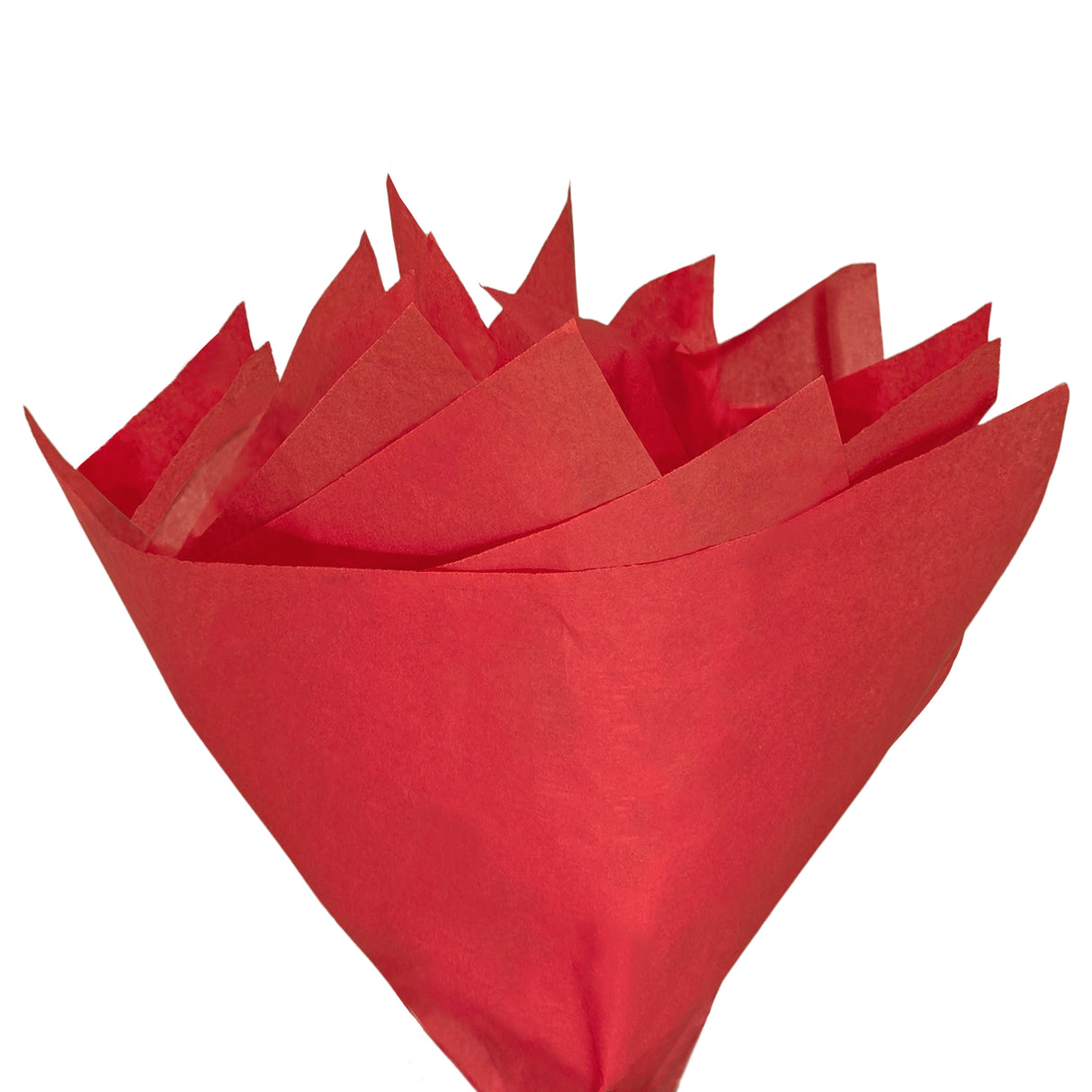 Plain tissue paper red, fan arrangement, 17gsm – size 50x75cm