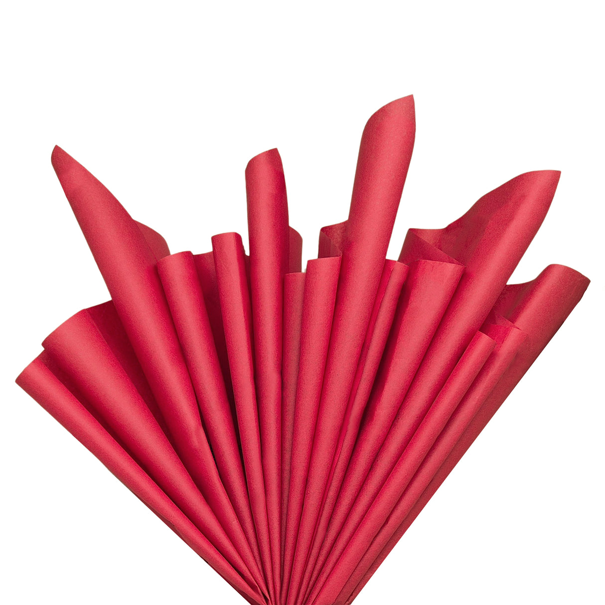 Plain tissue paper red, fan arrangement, 28gsm – size 50x75cm