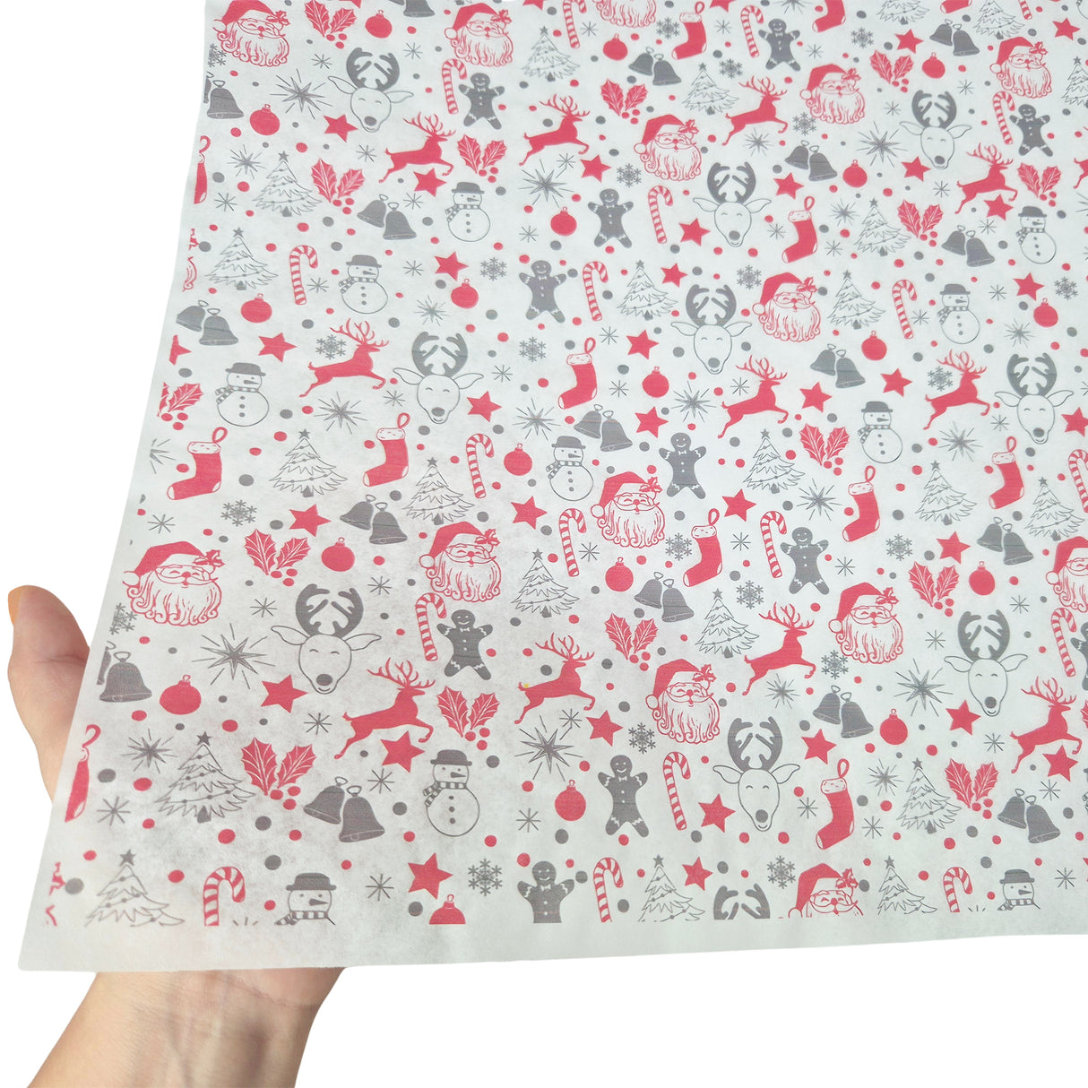 Tissue paper Santa Party Christmas, texture and transparency, 28gsm – size 50x75cm