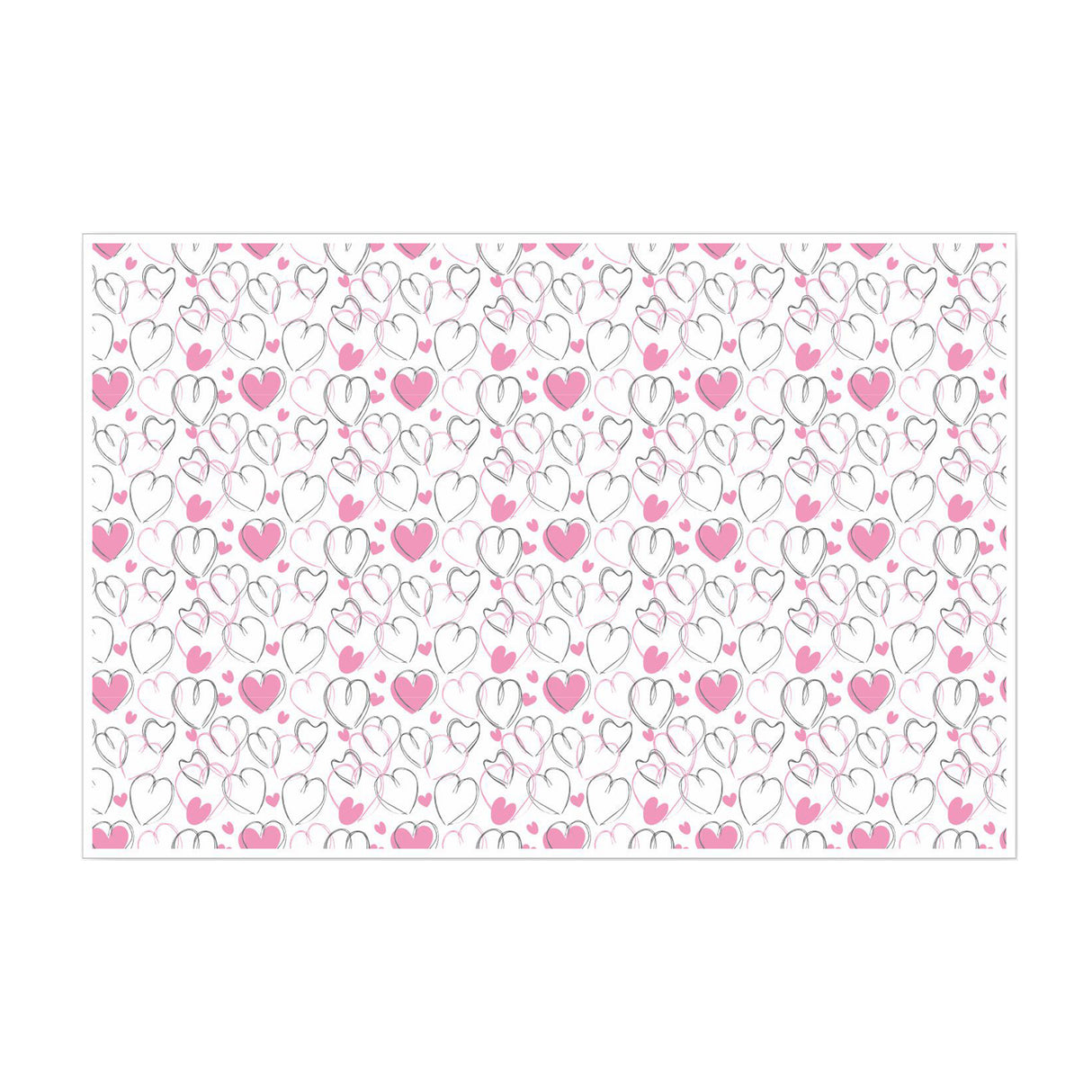 Tissue paper Sketchy Hearts, open sheet, 17gsm – size 50x75cm