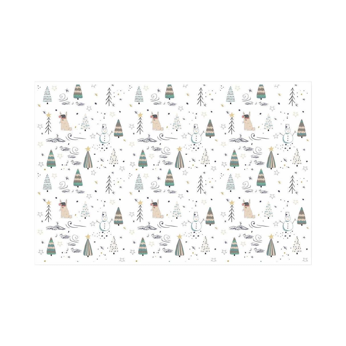 Tissue paper Snowy Friends Christmas, open sheet, 28gsm – size 50x75cm
