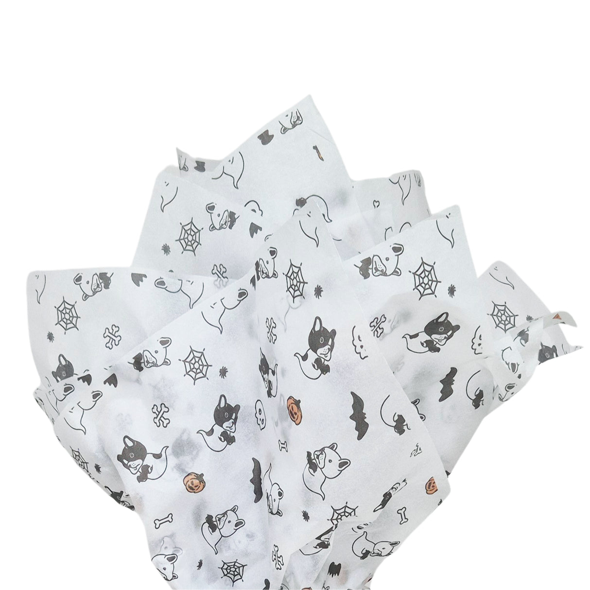 Tissue paper Spooky Dog Squad, fan arrangement, 17gsm – size 50x75cm