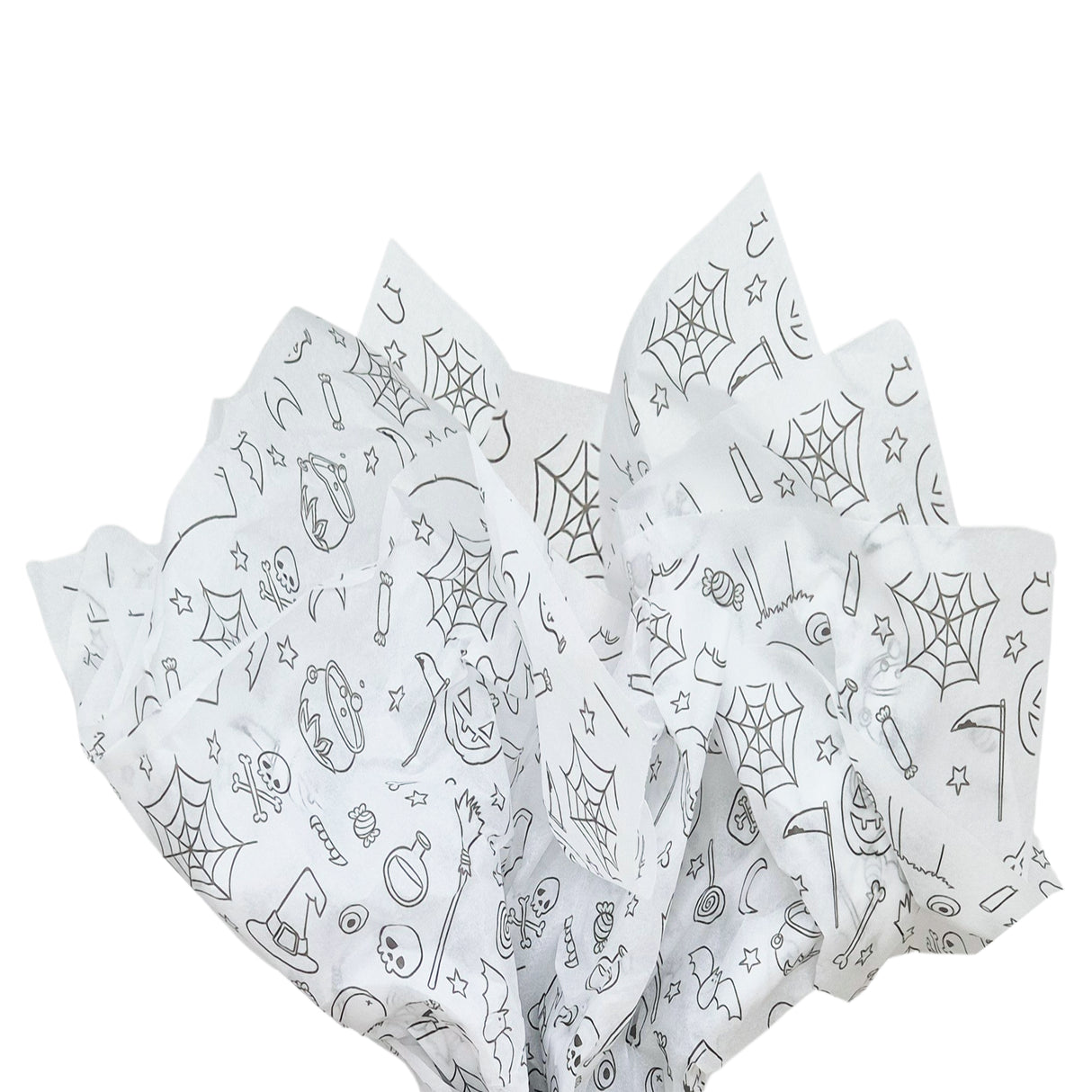 Tissue paper Spooky Sketch, fan arrangement, 17gsm – size 50x75cm
