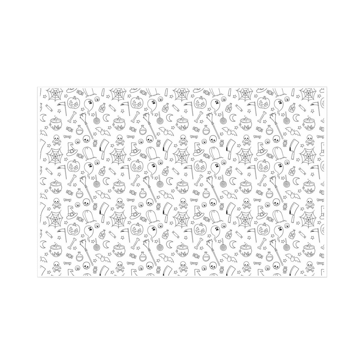 Tissue paper Spooky Sketch, open sheet, 17gsm – size 50x75cm