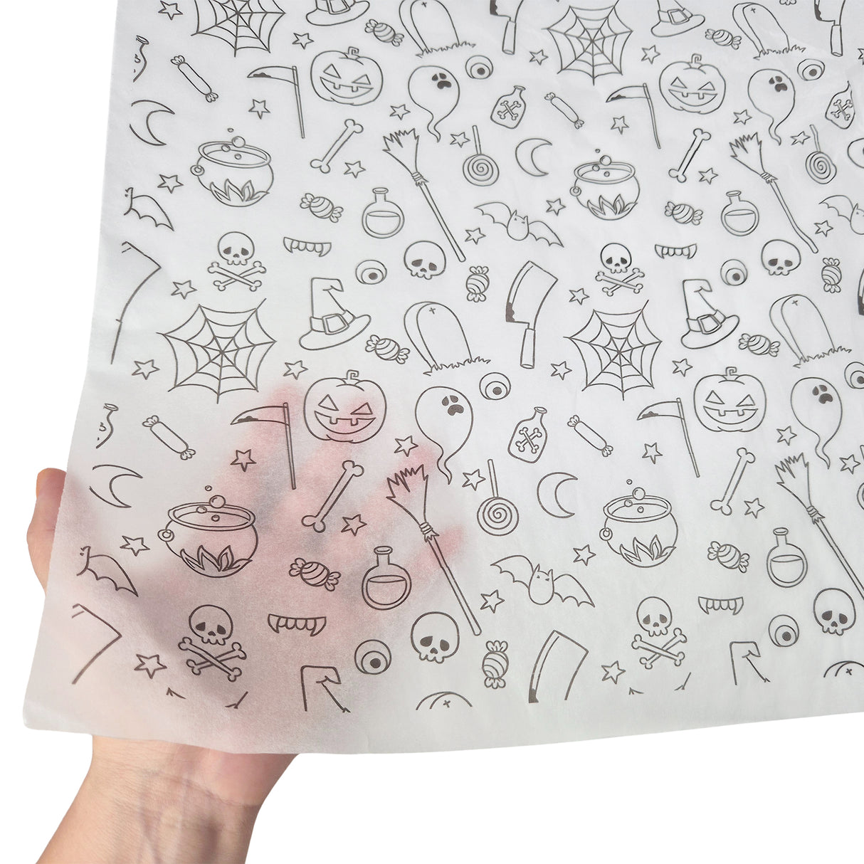 tissue paper Spooky Sketch, texture and transparency, 17gsm – size 50x75cm