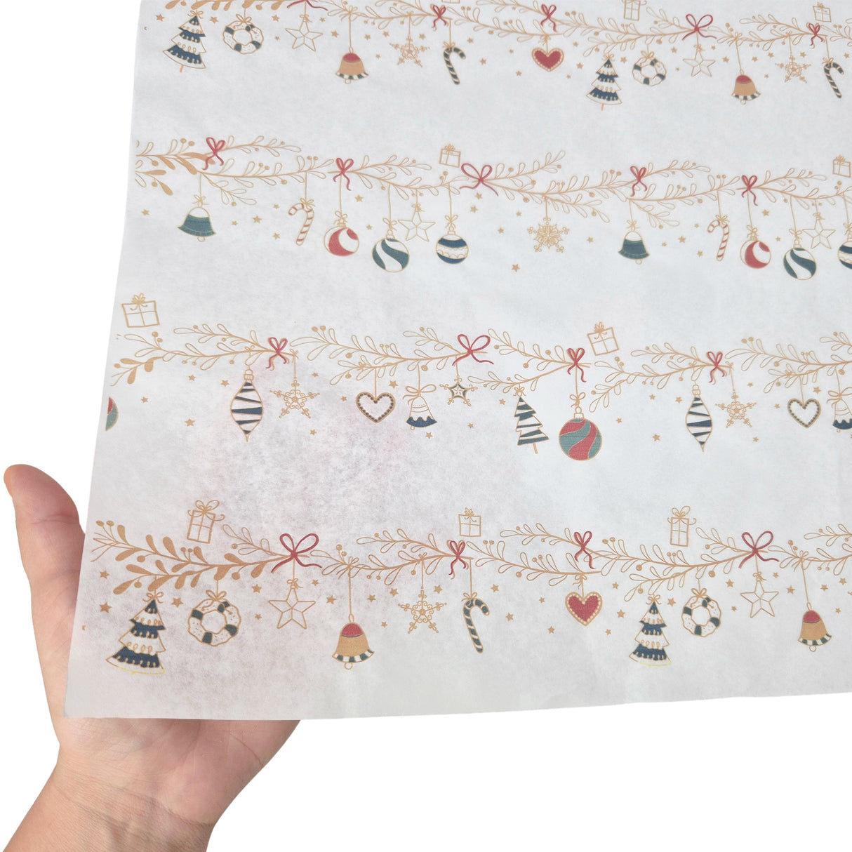 Tissue paper Tinsel Tales Christmas, texture and transparency, 28gsm – size 50x75cm