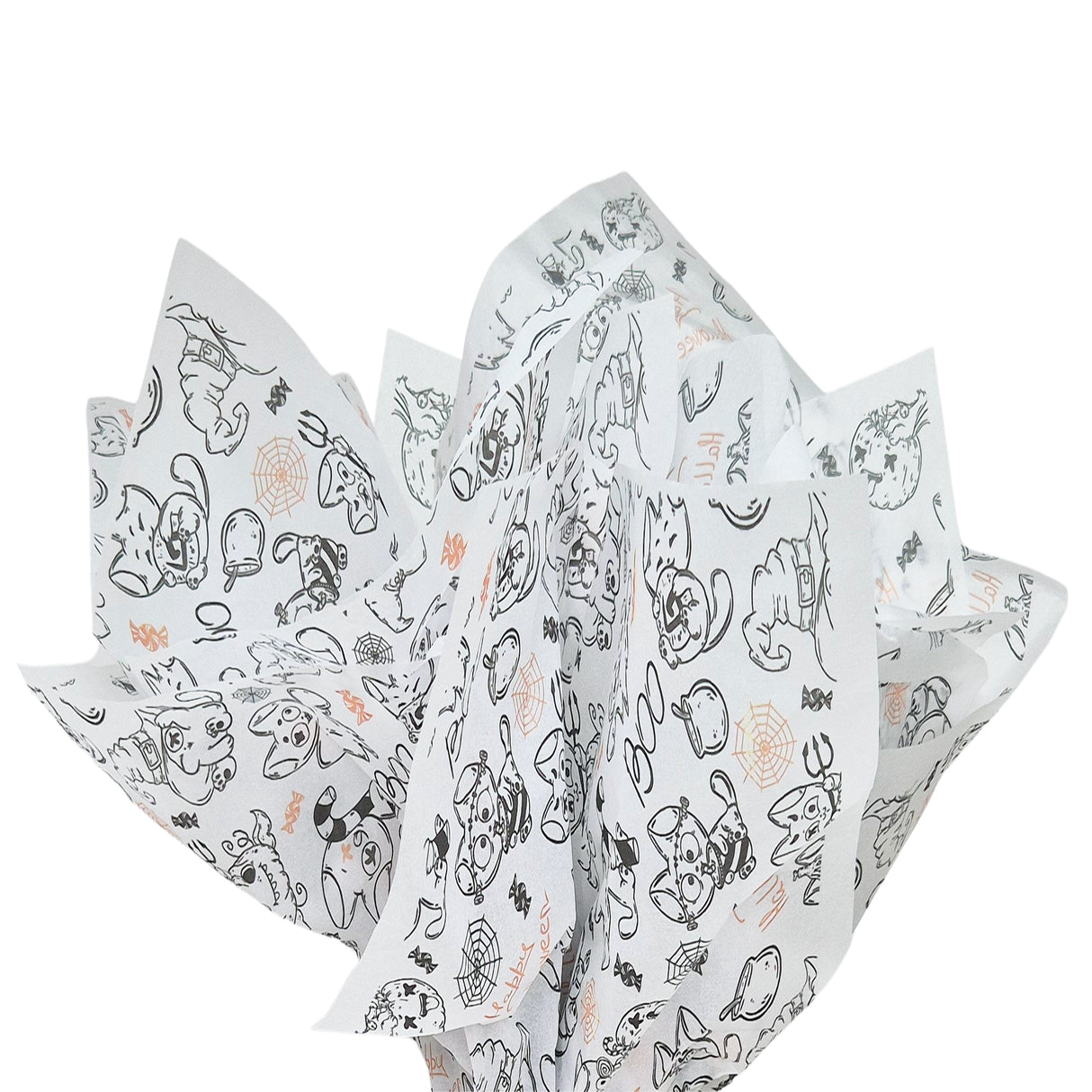 Tissue paper Witchy Cats, fan arrangement, 17gsm – size 50x75cm