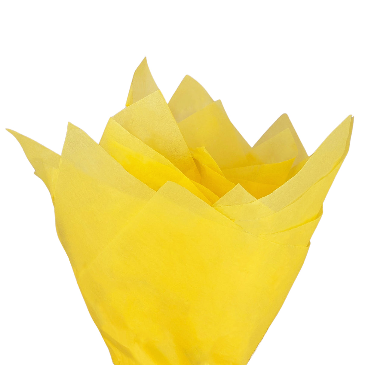 Plain tissue paper yellow, fan arrangement, 17gsm – size 50x75cm