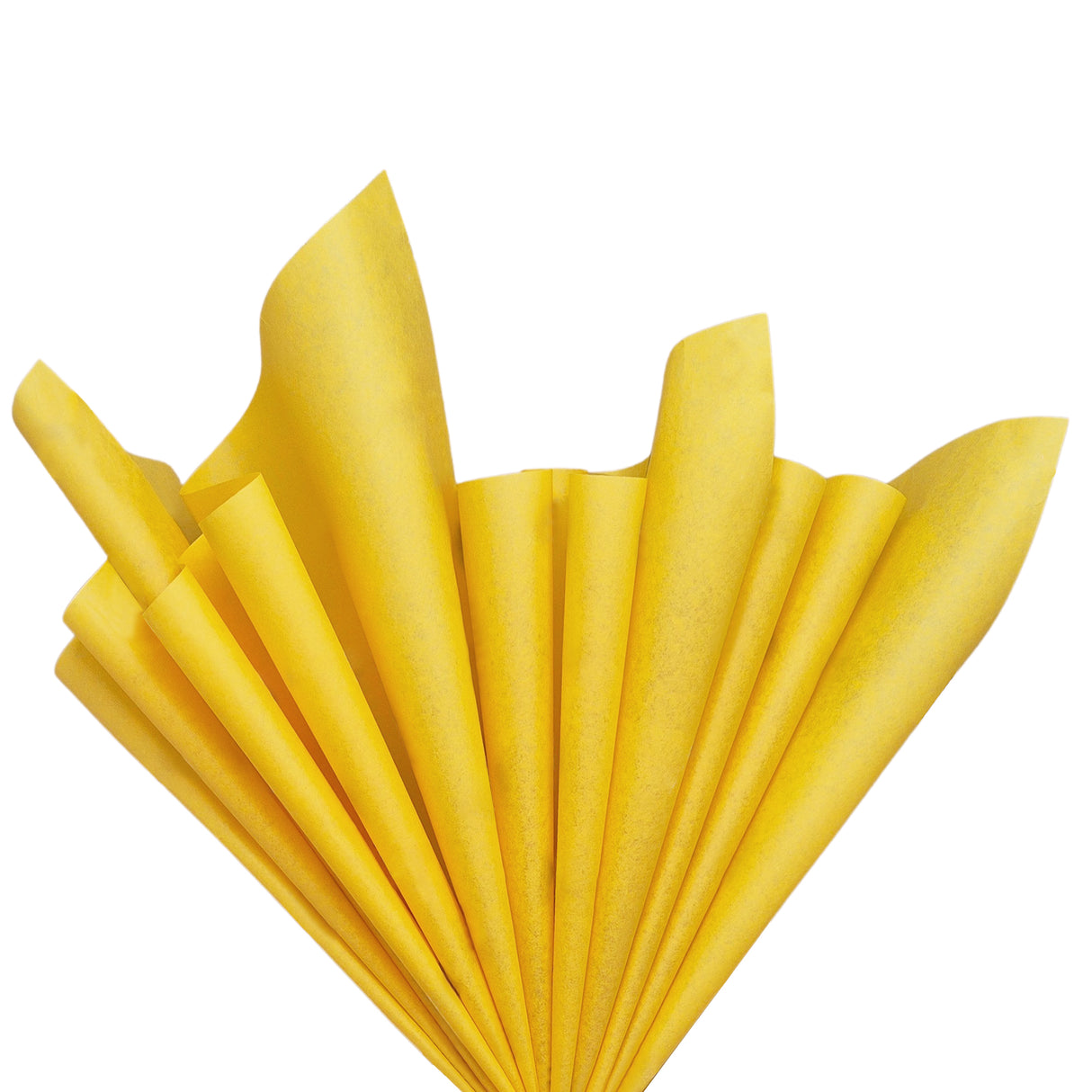 Plain tissue paper yellow, fan arrangement, 28gsm – size 50x75cm