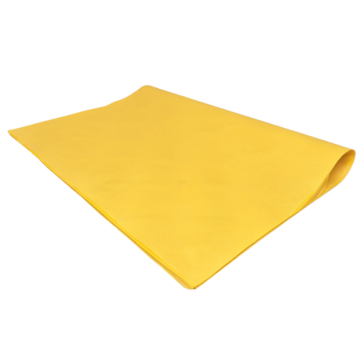 Plain tissue paper yellow, ream of folded sheets 28gsm – size 50x75cm