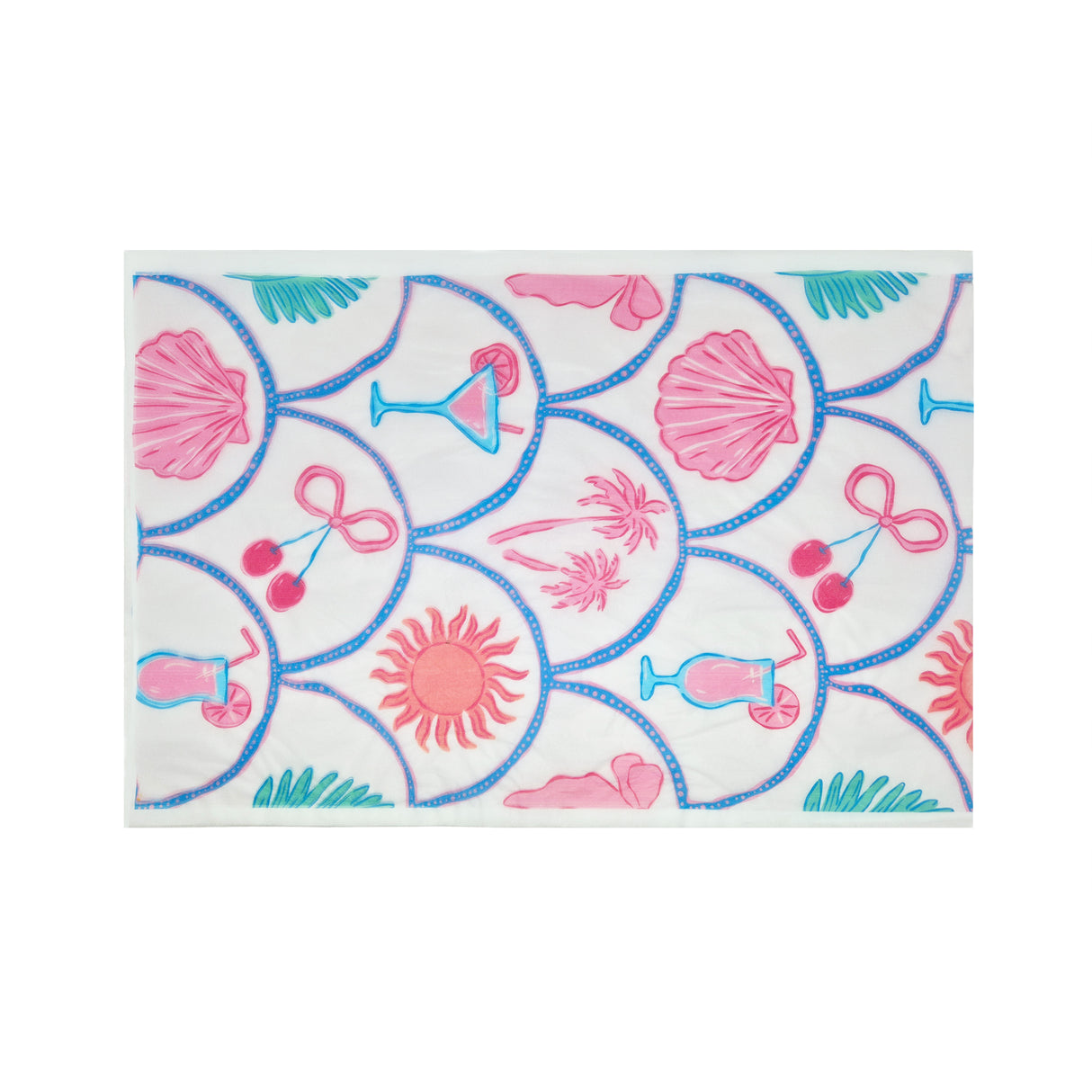 Tropical Pink Summer sea pattern tissue paper 17g – size 50x75 cm