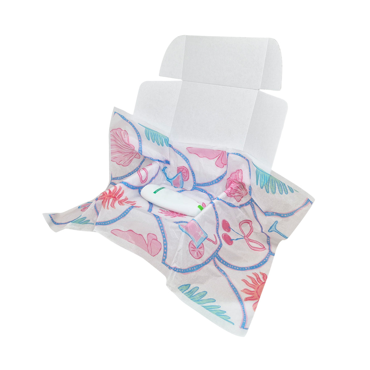 Tropical Pink Summer sea pattern tissue paper 17g – size 50x75 cm