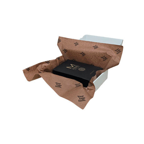 Custom tissue paper brown, arranged in a transport box, 28gsm – size 50x75cm