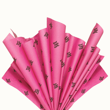 Custom tissue paper fuchsia, fan arrangement, 28gsm – size 50x75cm