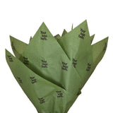 Custom tissue paper olive-green, fan arrangement, 17gsm – size 50x75cm