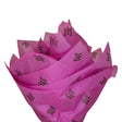 Custom tissue paper plum-purple, fan arrangement, 17gsm – size 50x75cm