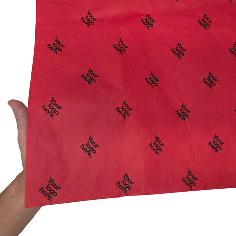 Custom tissue paper red, texture and transparency, 28gsm – size 50x75cm