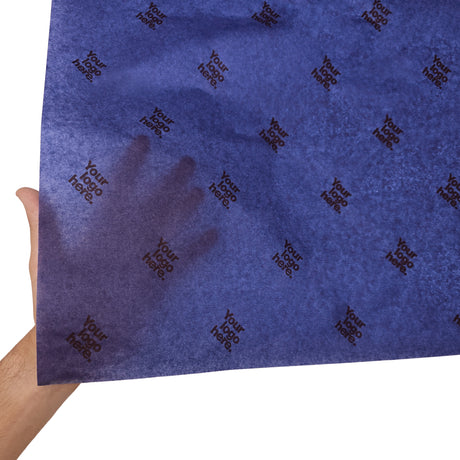 Custom tissue paper royal-blue, texture and transparency, 17gsm – size 50x75cm