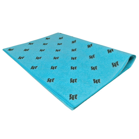 Custom tissue paper turquoise, ream of folded sheets 17gsm – size 50x75cm