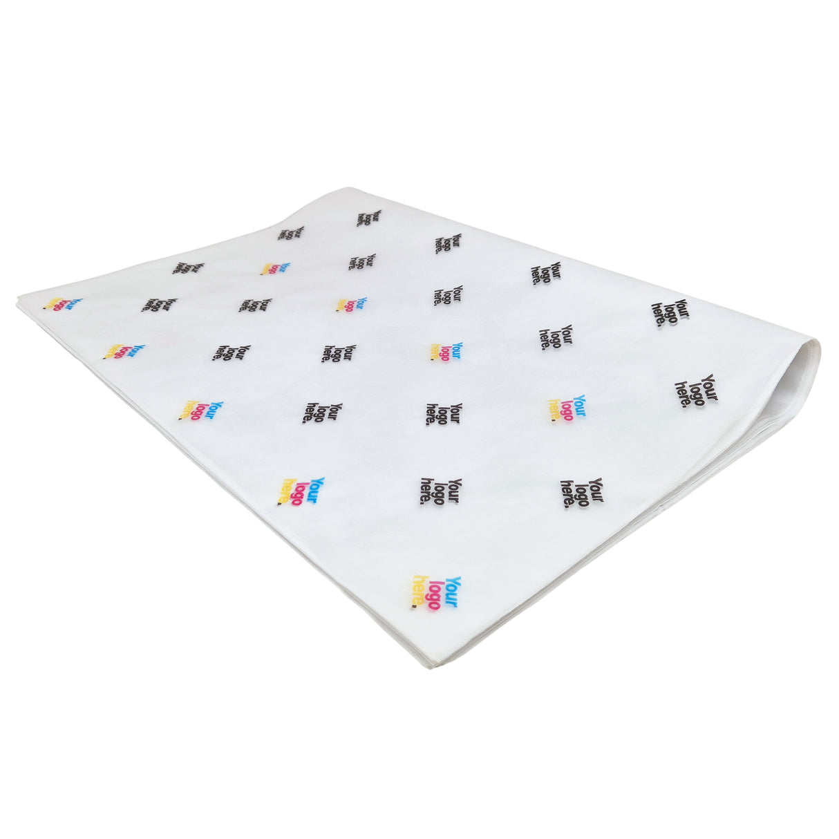 Custom tissue paper white, ream of folded sheets 17gsm – size 50x75cm