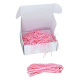 Pale Pink tissue shred filler displayed in a white gift box