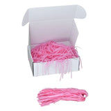 Pale Pink  tissue shred filler displayed in a white gift box