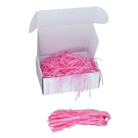 Pastell Pink  tissue shred filler displayed in a white gift box