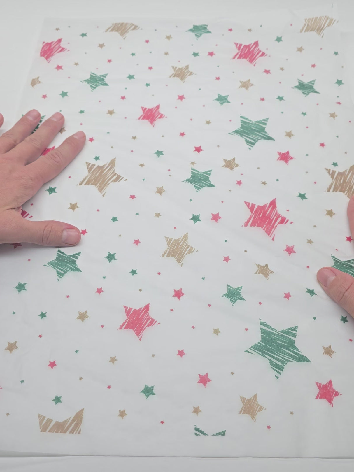 Wrapping tissue paper Christmas pattern Merry Mix Stars, 17 g/m² - size 50x75cm