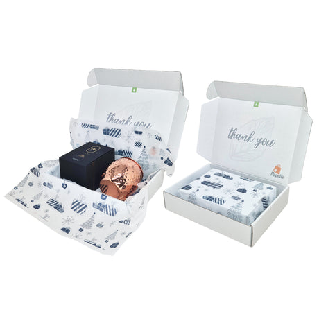 Shipping box + Blue Snow Glow Christmas, tissue paper 28gsm - size 50x75cm