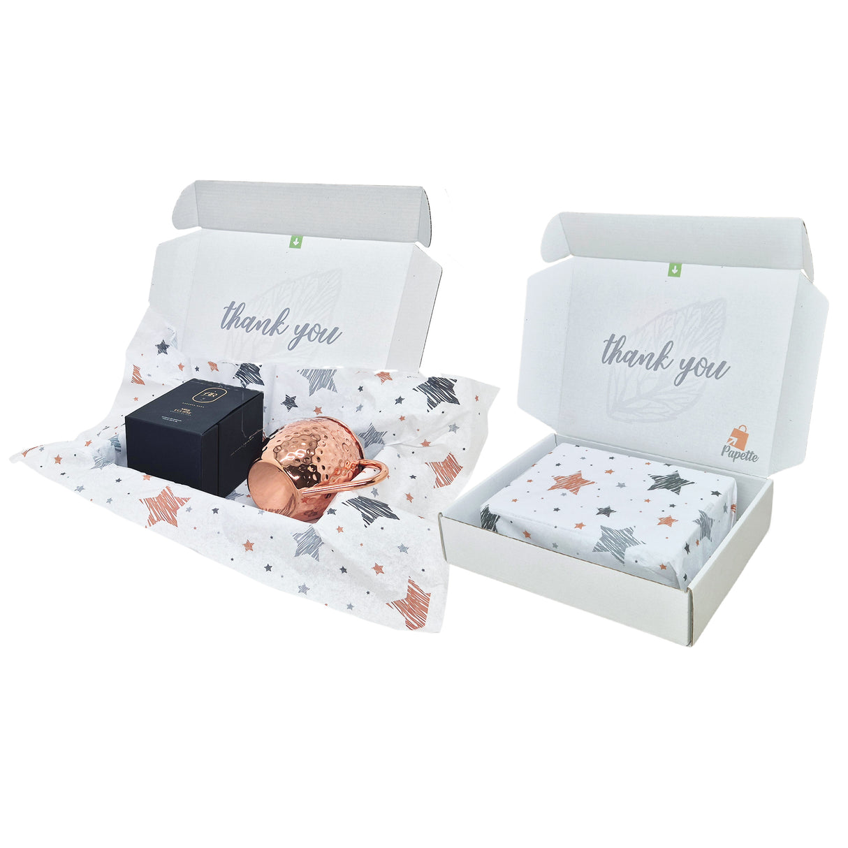 Shipping box +  Star Doodle Night Christmas, tissue paper 28gsm - size 50x75cm