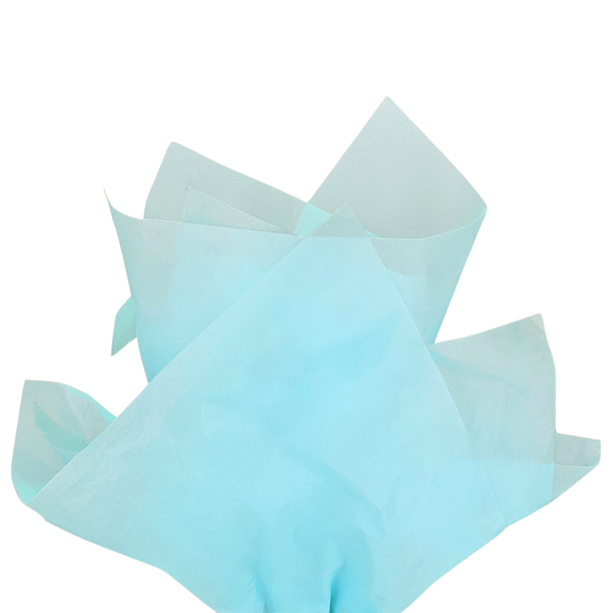 Plain tissue paper arctic-blue, fan arrangement, 17gsm – size 50x75cm