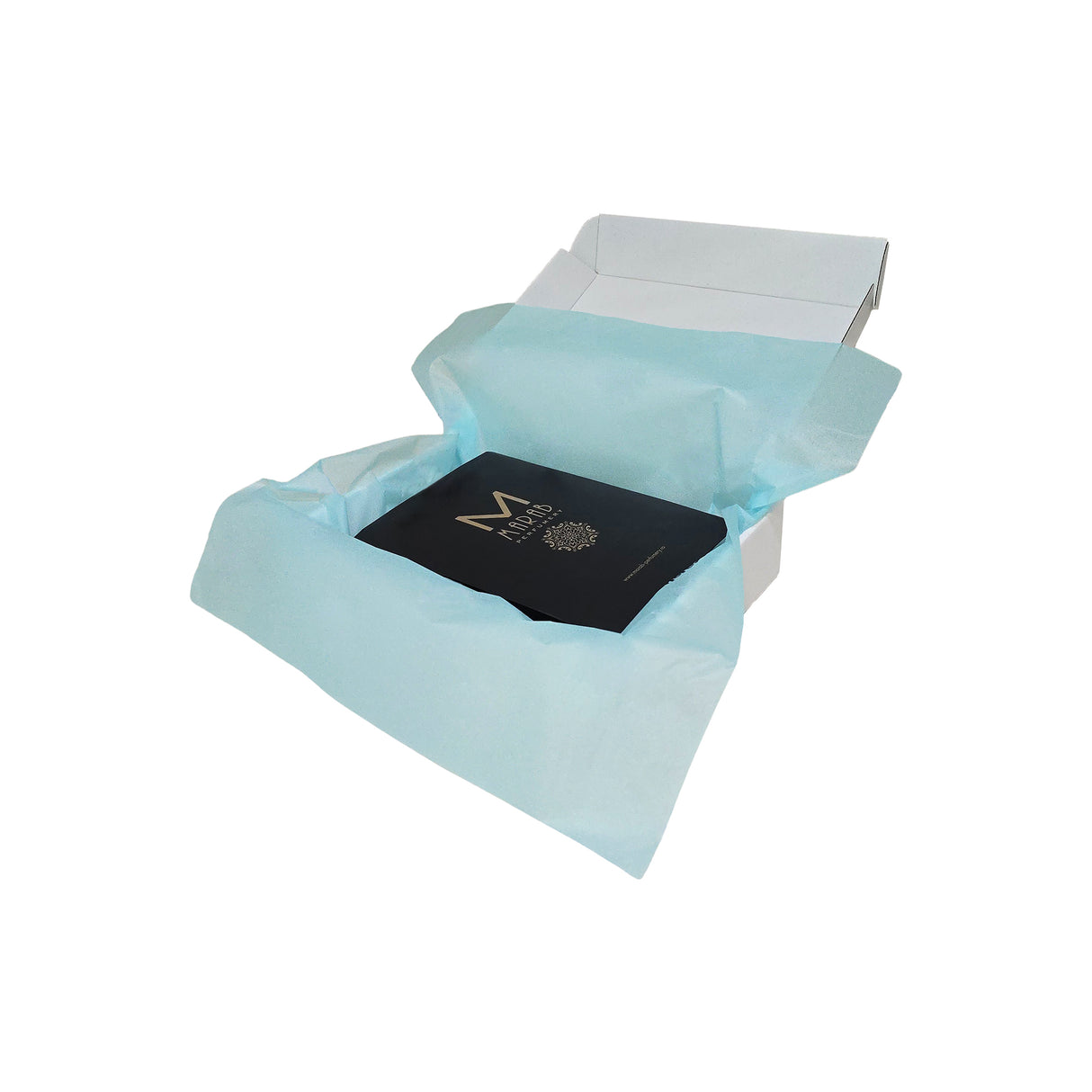 Plain tissue paper arctic-blue, arranged in a transport box, 17gsm – size 50x75cm