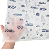 Tissue paper Blue Snow Glow Christmas, texture and transparency, 17gsm – size 50x75cm