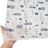 Tissue paper Blue Snow Glow Christmas, texture and transparency, 28gsm – size 50x75cm