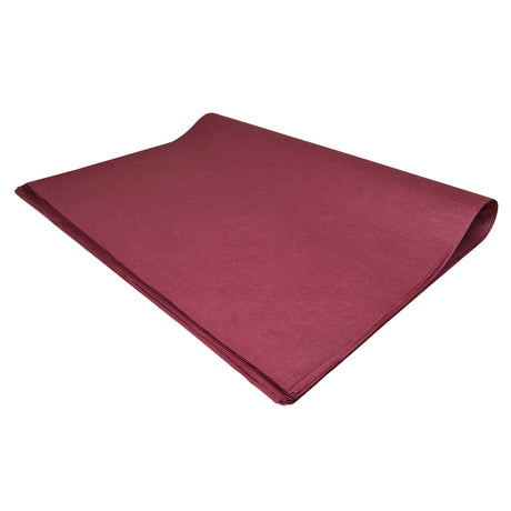 Plain tissue paper burgundy, ream of folded sheets 28gsm – size 50x75cm