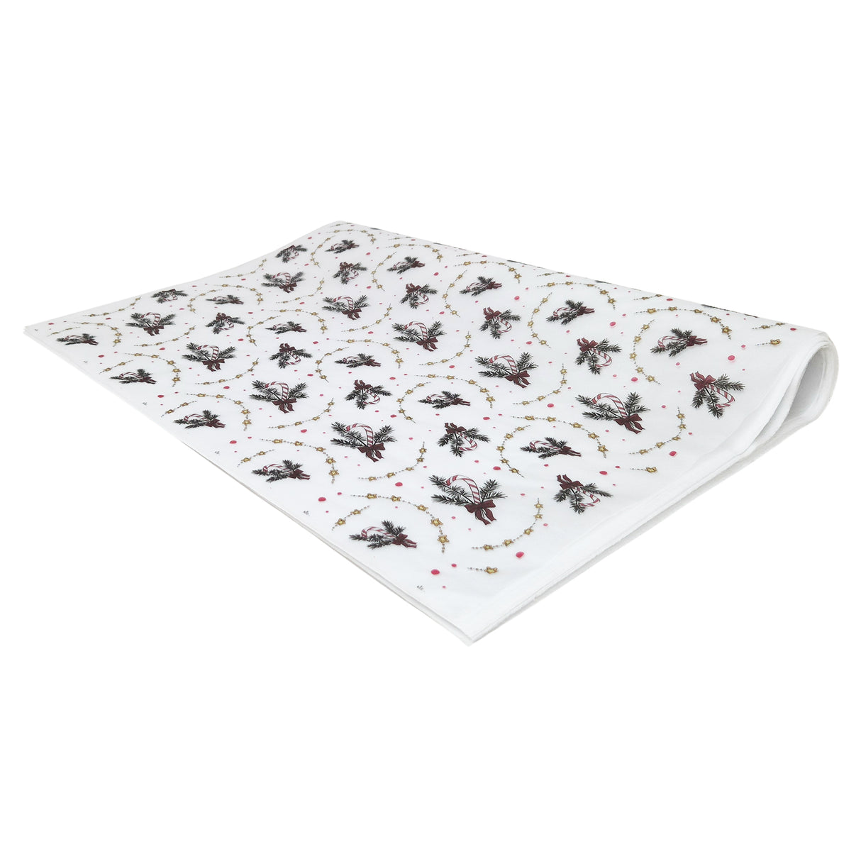 Tissue paper Candy Cane Swirl Christmas, ream of folded sheets 17gsm – size 50x75cm