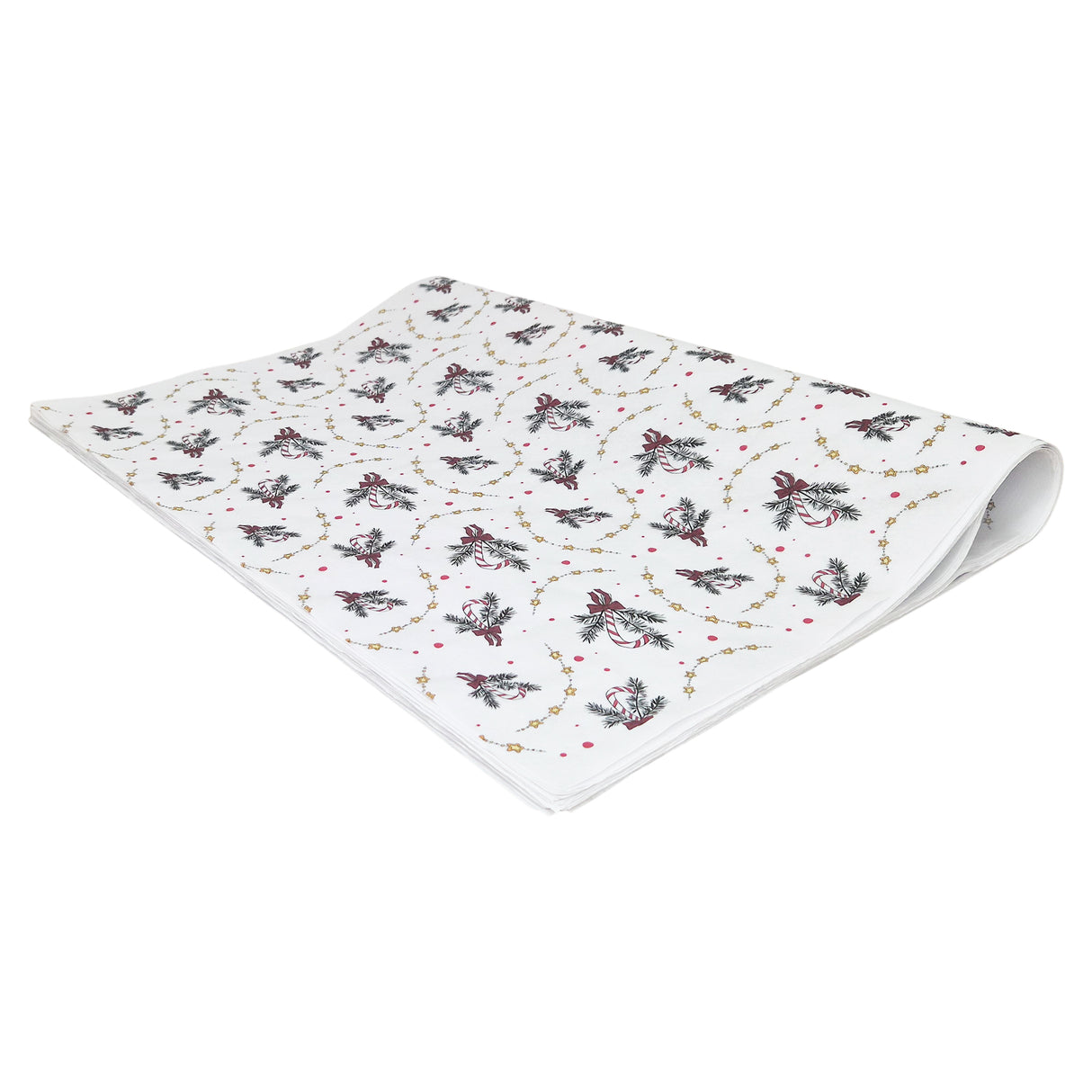 Tissue paper Candy Cane Swirl Christmas, ream of folded sheets 28gsm – size 50x75cm