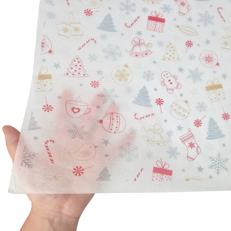 Tissue paper Candy Chaos Christmas, texture and transparency, 17gsm – size 50x75cm
