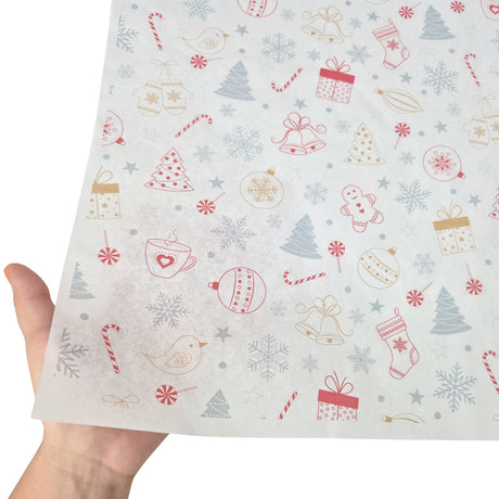 Tissue paper Candy Chaos Christmas, texture and transparency, 28gsm – size 50x75cm