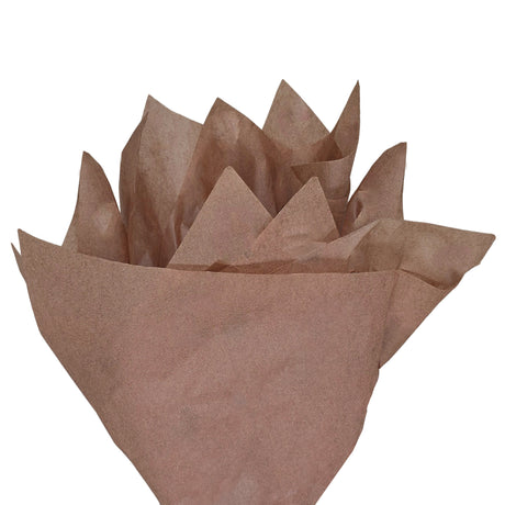 Plain tissue paper chocolate-brown, fan arrangement, 17gsm – size 50x75cm