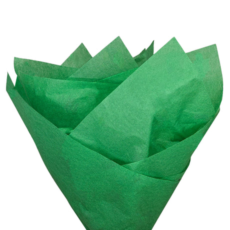 Plain tissue paper dark-green, fan arrangement, 17gsm – size 50x75cm