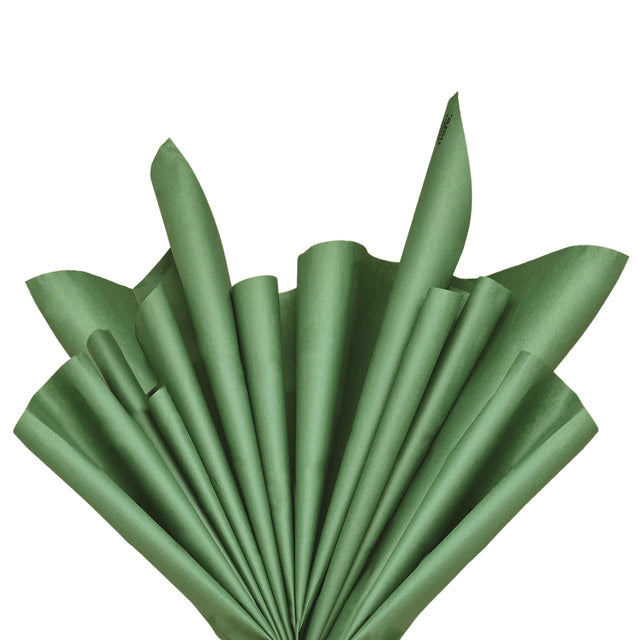 Plain tissue paper dark-green, fan arrangement, 28gsm – size 50x75cm