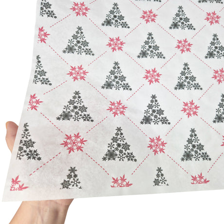 Tissue paper Festive Trees Christmas, texture and transparency, 28gsm – size 50x75cm