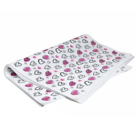 Tissue paper Flying Hearts, ream of folded sheets 17gsm – size 50x75cm